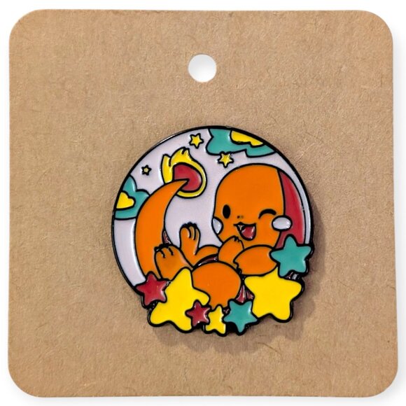 Pokemon Fantasy Enamel Pin: Charmander with Stars - Picture 5 of 5